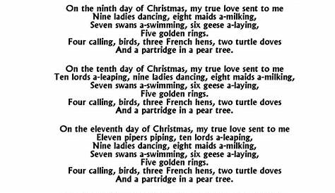 Bible Printables - Christmas Songs and Christmas Carol Lyrics - THE 12