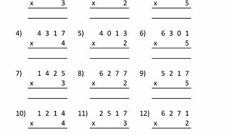 1 digit multiplication worksheets