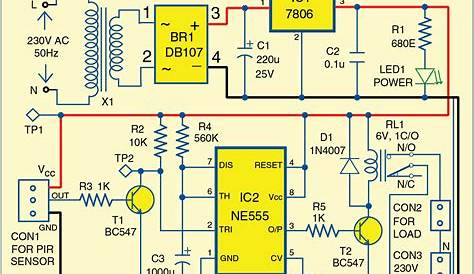 Simple Motion Detector Using NE555 Timer Circuit | Electronic Circuits