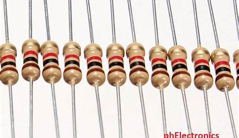 5pcs 1/4W resistors carbon resistor 220 2.2k 22k 4.7k 47k 1k 10k 100k
