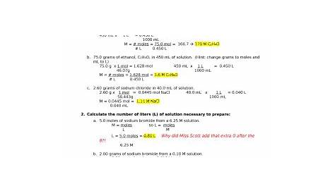 Molarity Problems Worksheet - Fill and Sign Printable Template Online