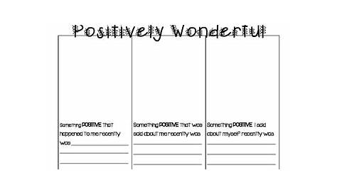 positive self esteem worksheets