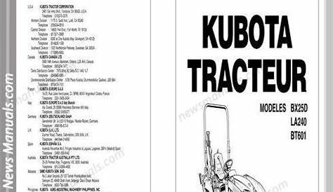 Kubota Bx25D Series Workshop Manual