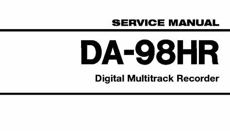 TASCAM DA98HR Service Manual download, schematics, eeprom, repair info