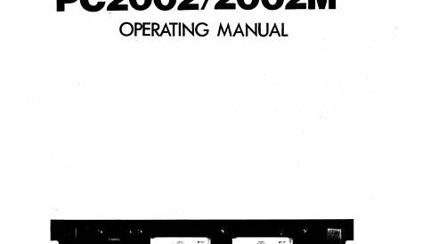 YAMAHA PC2002M OPERATING INSTRUCTIONS MANUAL Pdf Download | ManualsLib