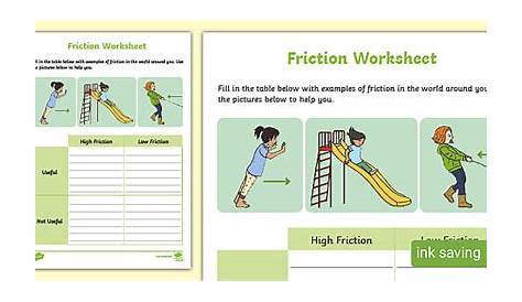 friction worksheet 3rd grade