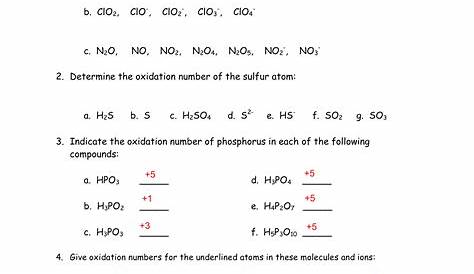 Charting Oxidation Number Worksheet Answer Key - Worksheets Joy