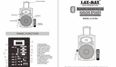 LAX-MAX LI-S15BT KARAOKE SYSTEM MANUAL | ManualsLib