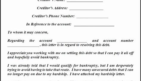 sample settlement letter for credit card debt