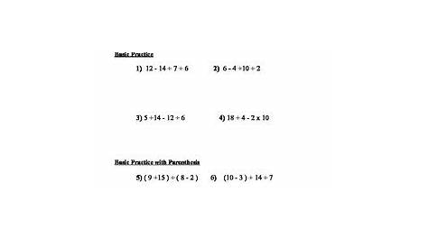 PEMDAS ( Order of Operations) Practice Worksheet by Math on the Fly