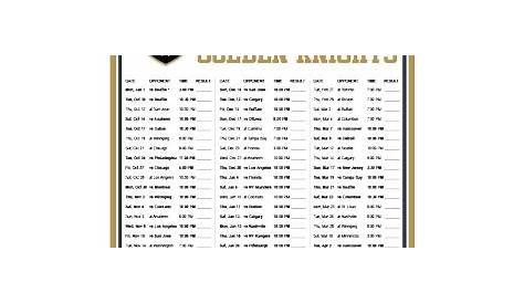 vegas golden knights schedule pdf