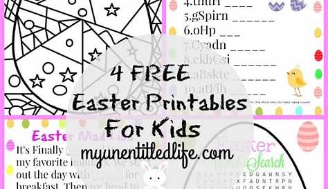 4 FREE Easter Printable Activities For Kids