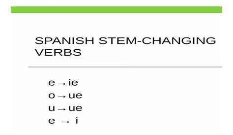 spanish stem changers chart