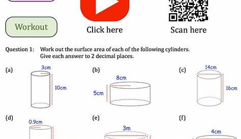 Surface Area: Cylinders Textbook Exercise – Corbettmaths