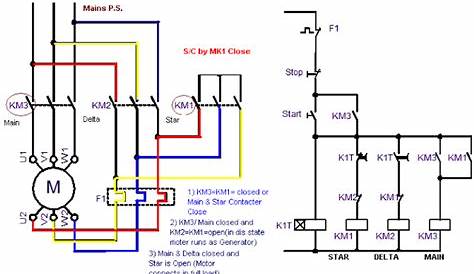 star delta starter control circuit diagram schematic