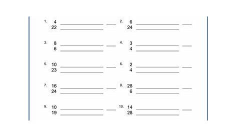 greatest common factor and least common multiple worksheets