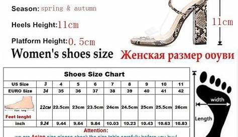 heel size chart us