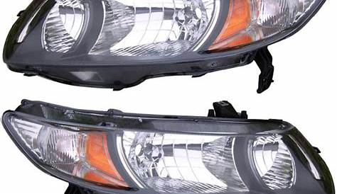 2010 Honda Civic Headlight Assembly Pair Pair of Headlight Assemblies