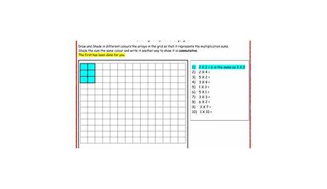 Arrays - Multiplication: Drawing a grid and writing number sentences