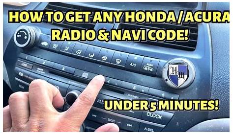 honda accord says code on radio