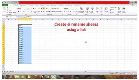 how to rename excel worksheets