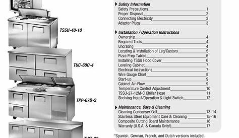Download free pdf for True TWT-48F Refrigerator manual