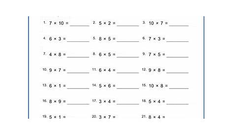 math worksheet multiplication grade 3
