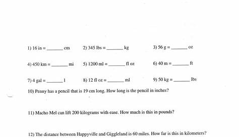 Ms. Friedman's Foundations of Science: Metric-English Conversion Worksheet