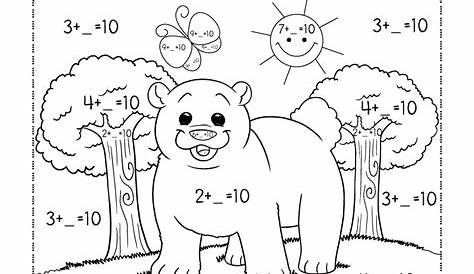 Math Coloring Worksheet - Free Kindergarten Learning Worksheet for Kids