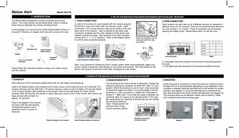 SKYLINK MOTION ALERT HA-318 USER MANUAL Pdf Download | ManualsLib