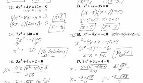 Solving Quadratic Equations Worksheet Factoring to solve Quadratic