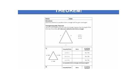 Triangle Inequality Theorem: Notes and Worksheets by Santana's STEM Shop