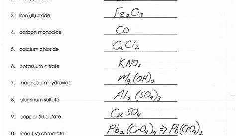 ionic compounds worksheets