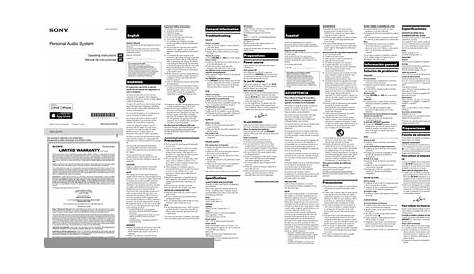SONY RDP-M7IPBLKN OPERATING INSTRUCTIONS Pdf Download | ManualsLib