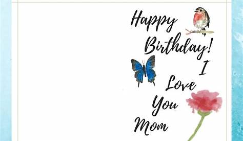 Printable Birthday Cards For Mom