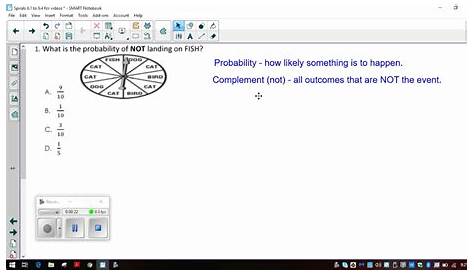 simple probability and its complement worksheets