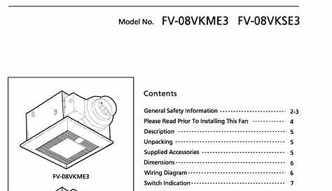 PANASONIC FV08VKME3 USER MANUAL Pdf Download | ManualsLib