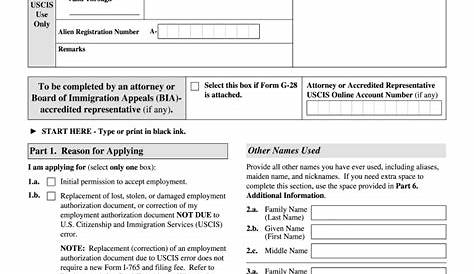 DHS I-765 2018-2022 - Fill and Sign Printable Template Online | US