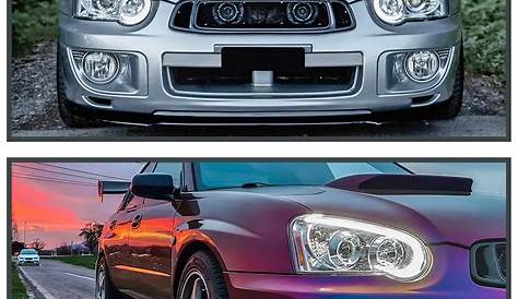 For 2004-2005 Subaru Impreza WRX LED Strip Clear Projector Headlights