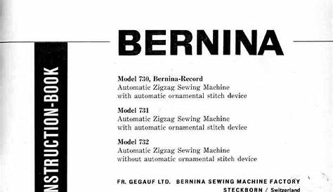 BERNINA 730 RECORD INSTRUCTION BOOK Pdf Download | ManualsLib