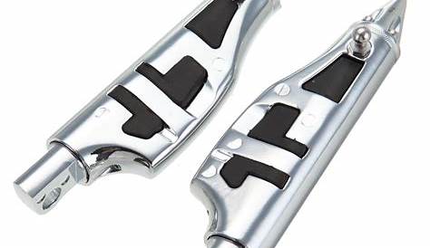 Motorcycle Aluminum & Rubber Chrome Stiletto Pegs Foot pegs Footpegs