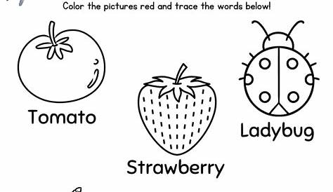 Color Worksheets Red - About Preschool