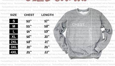 Gildan Sweatshirt Size Chart Gildan 18000 Size Chart | Etsy
