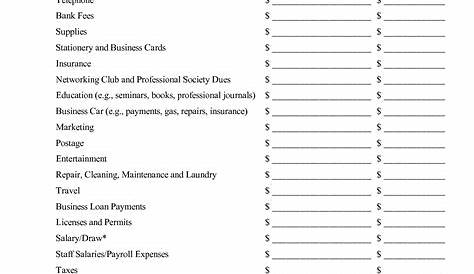 Free Printable Monthly Business Expense Sheet | shop fresh