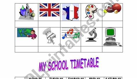 timetable worksheets