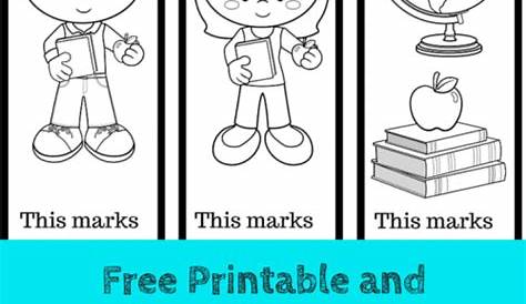 Free Printable Bookmarks to color and personlize!