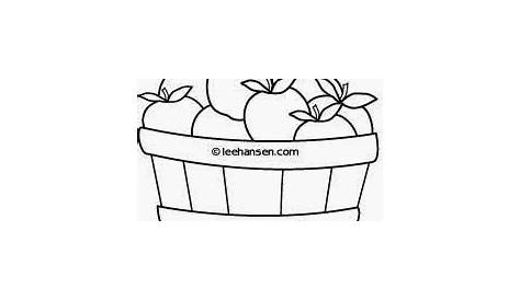 Printable Coloring Book Pages: Apples in Baskets Signal Fall is Here