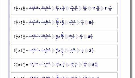 Fraction Worksheets with Wholes + Cross Cancelling #Fraction #Worksheet