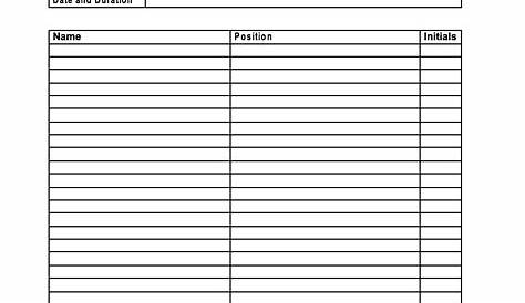 Free Training Sign-in Sheet Template - Word | PDF – eForms