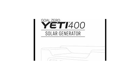 Goalzero Yeti 400 User manual | Manualzz
